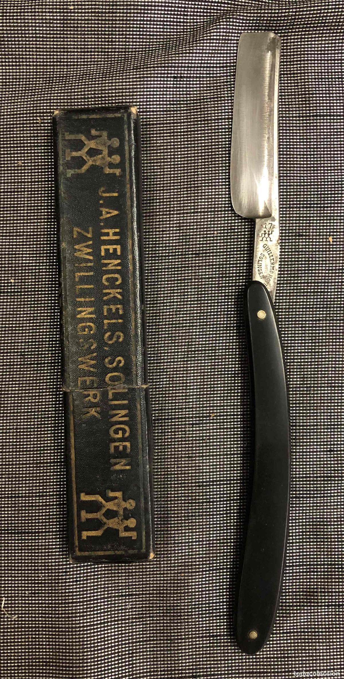 Antig&uuml;edades: NAVAJA DE AFEITAR GUILLERMO HOPPE SOLINGEN. EN ESTUCHE ORIGINAL