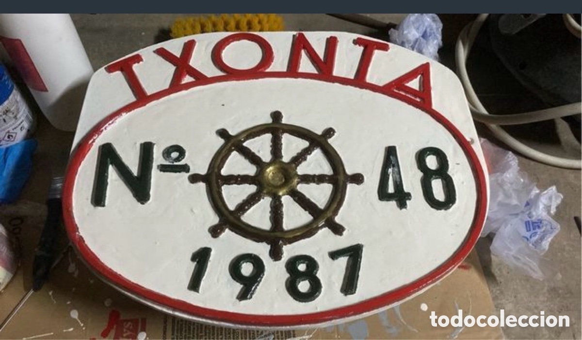 Antig&uuml;edades: Placa de barco original