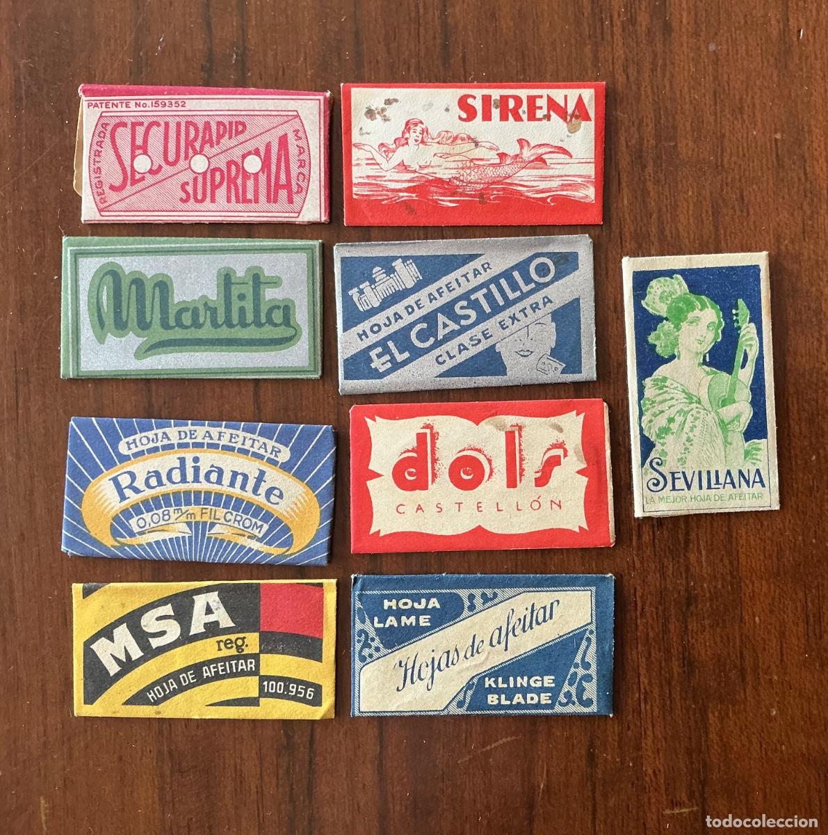 Antiguidades: 9 HOJAS DE AFEITAR ESTUCHADAS VARIAS MARCAS MARTITA SIRENA DOLS ETC.