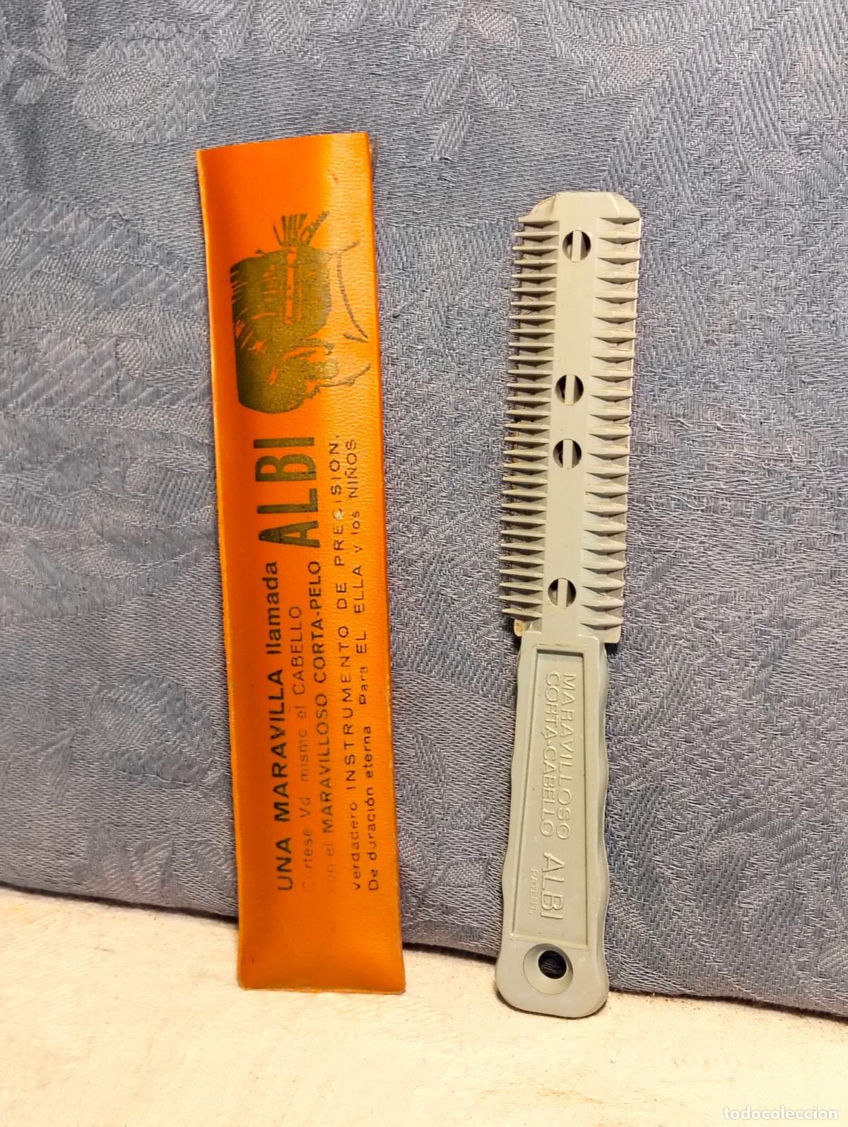 Antig&uuml;edades: Maravilloso corta-cabello albi instrumento de precisi&oacute;n cuchilla de afeitar cortar pelo navaja
