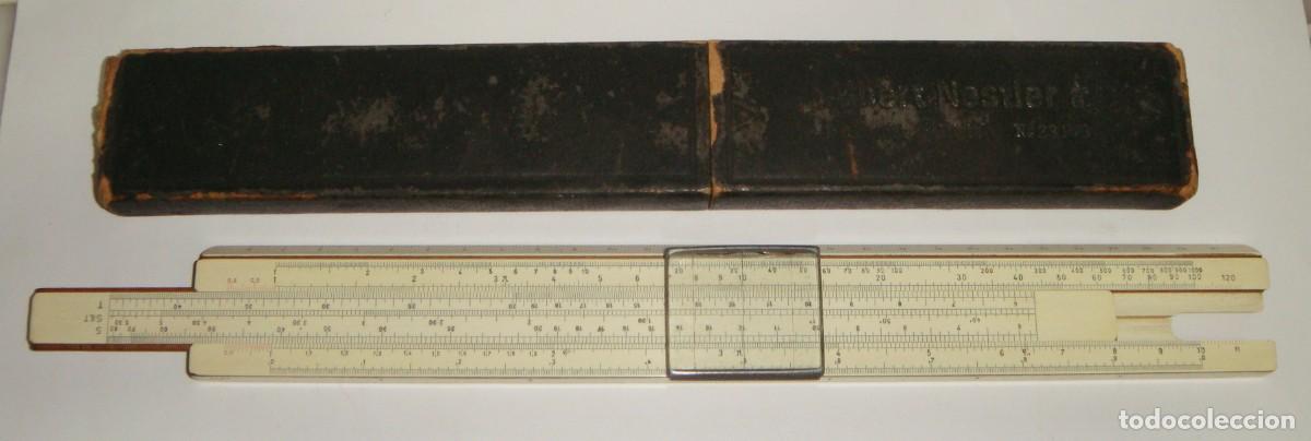 Antiquit&auml;ten: Regla de c&aacute;lculo Nestler N&ordm; 23 R/3 con funda original &middot; Alemania &middot; ca. 1940&ndash;1960