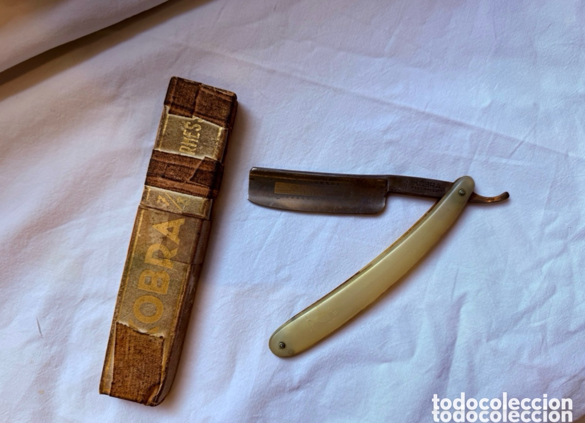 Antig&uuml;edades: Navaja afeitar KOBRA 7|8 Rasiermesser antigua con caja original