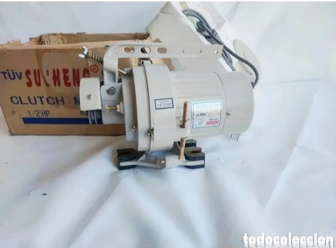 Antig&uuml;edades: Motor industrial 400 w para m&aacute;quina de coser motor acopable para otras funciones estrenar en su caja