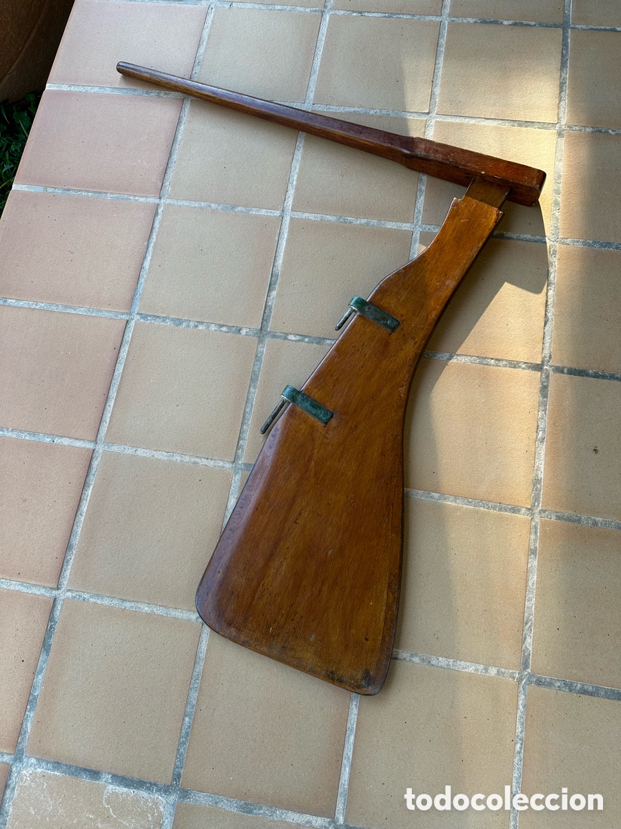 Antig&uuml;edades: Tim&oacute;n antiguo de madera vela ligera - Foto 5