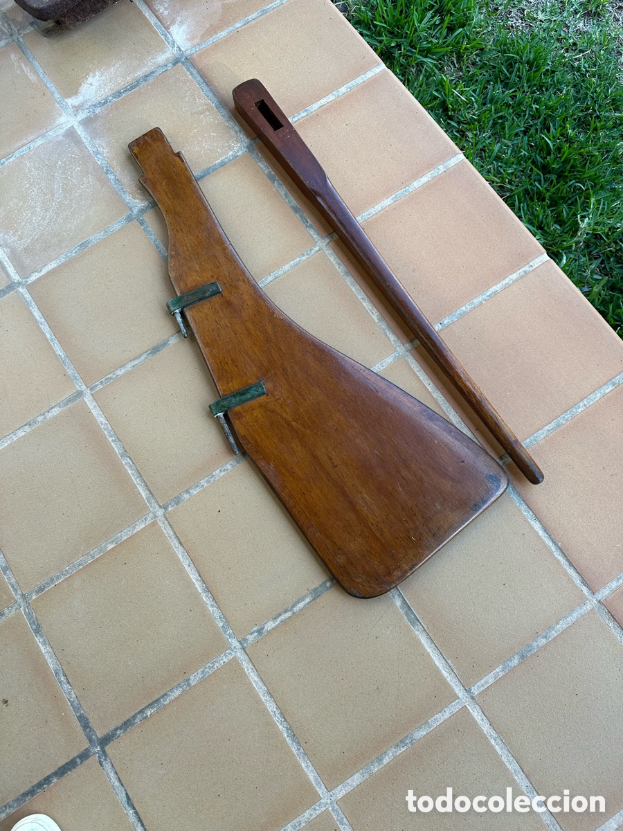Antig&uuml;edades: Tim&oacute;n antiguo de madera vela ligera - Foto 7