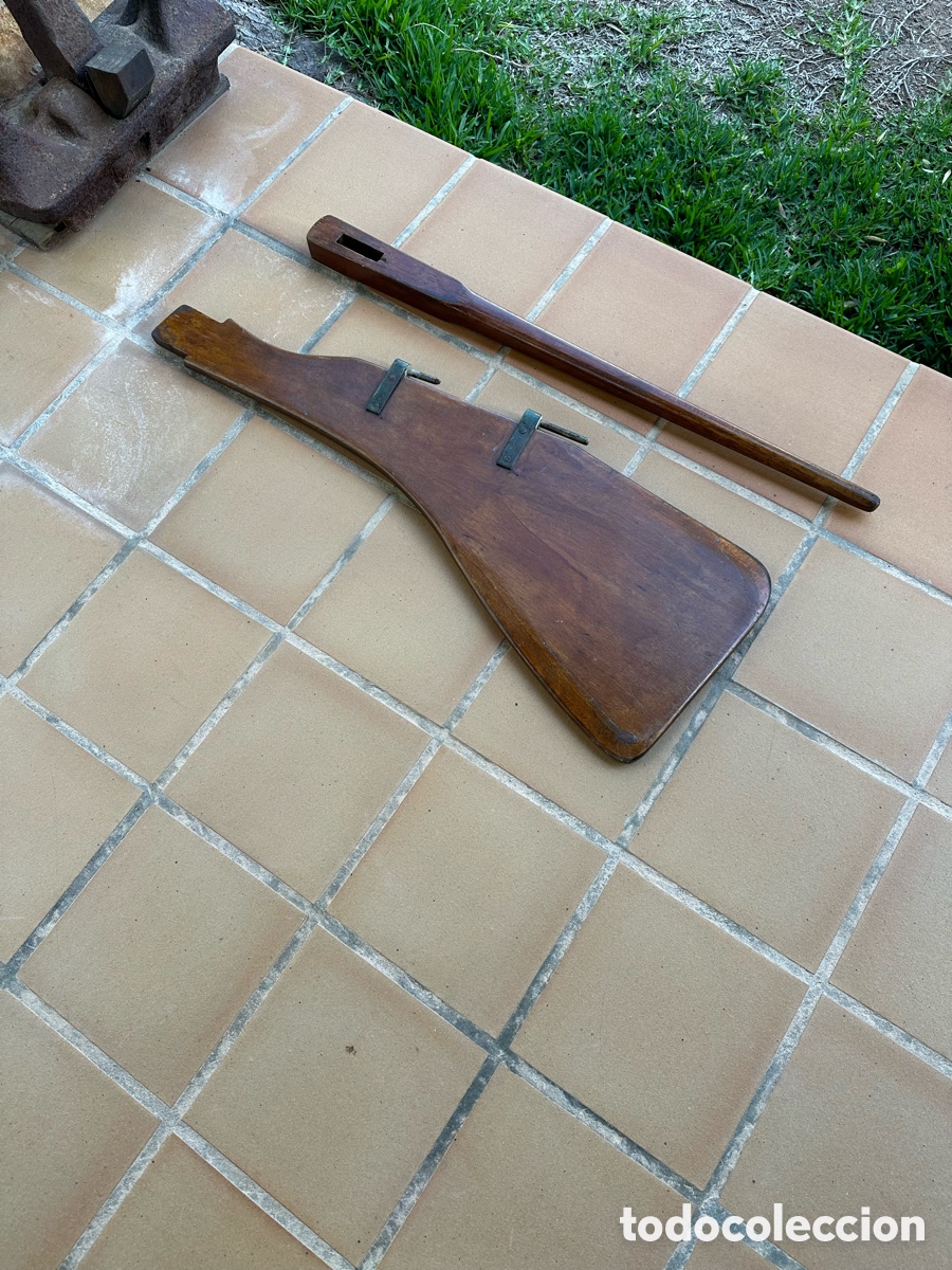 Antig&uuml;edades: Tim&oacute;n antiguo de madera vela ligera - Foto 9