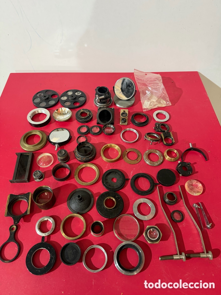 Antig&uuml;edades: Lote recambios microscopio antiguo - Foto 1