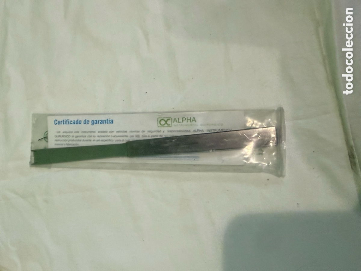 Antiguidades: Escoplo quir&uacute;rgico m&eacute;dico Alpha Instruments acero inoxidable nuevo precintado 18 cm