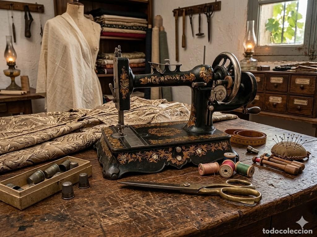 Antig&uuml;edades: Antigua Maquina de Coser New National. En buen estado y Funcionando...