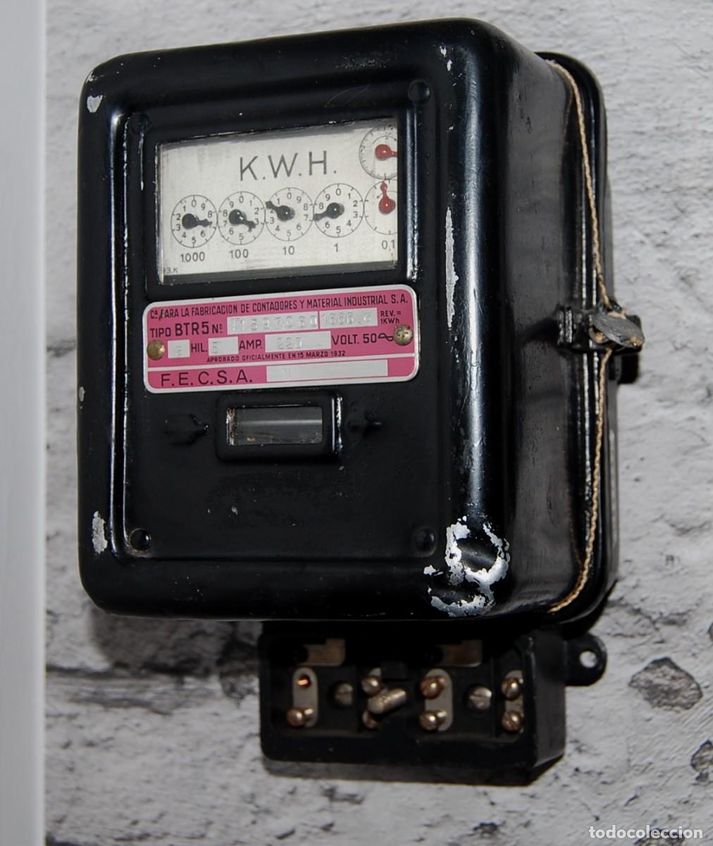 Antig&uuml;edades: ANTIGUO CONTADOR EL&Eacute;CTRICO MONOF&Aacute;SICO TIPO BTR5 A&Ntilde;OS 40