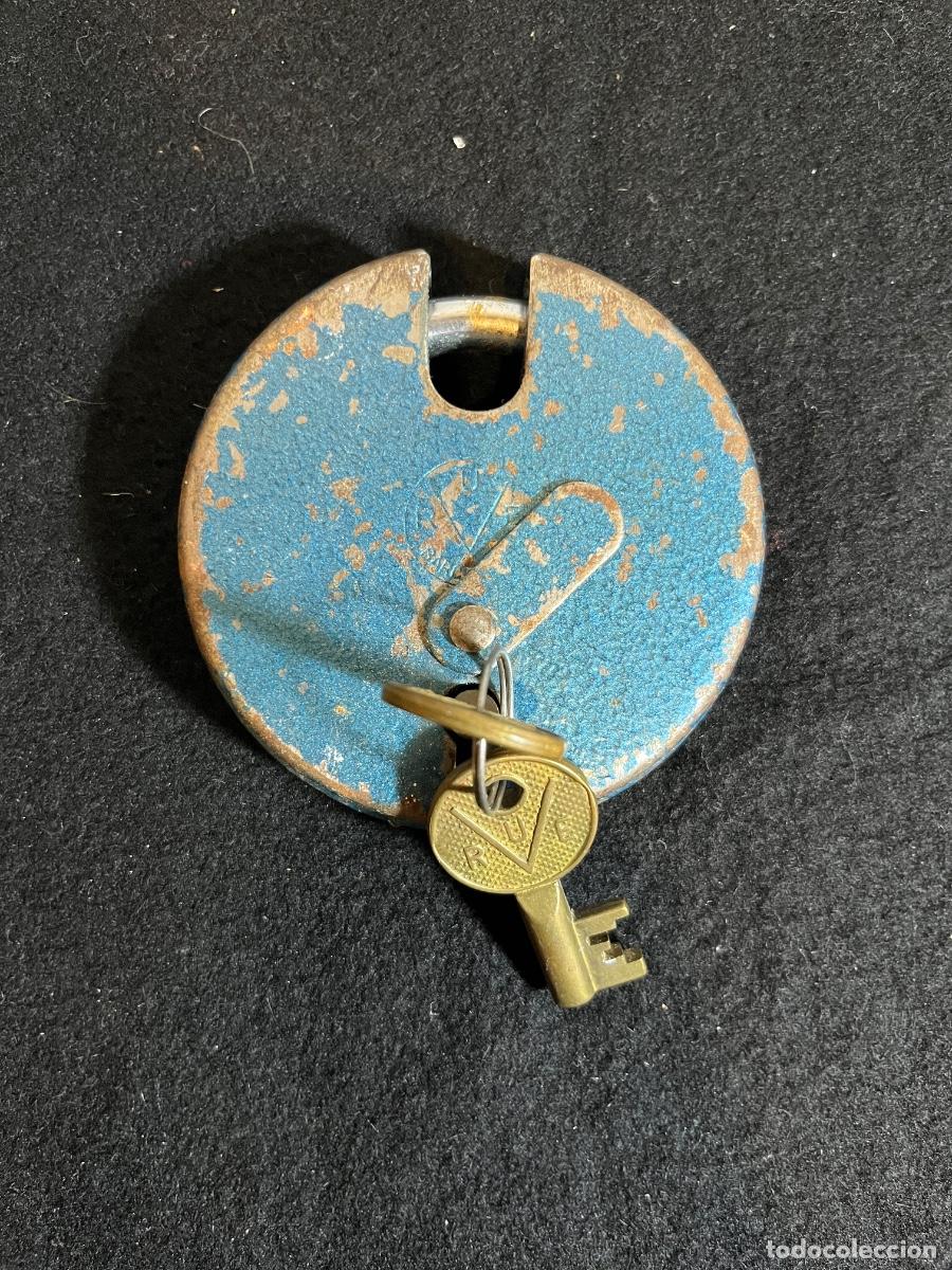 Oggetti Antichi: Candado Antiguo RUE Barcelona Llave Original Cerradura Seguridad Vintage Industrial herramientas hog
