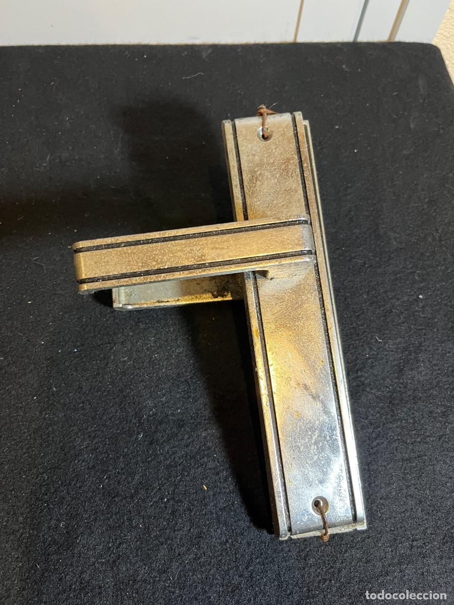 Antiquit&auml;ten: Juego Manillas Puerta Vintage Cromadas Mid Century Racionalista A&ntilde;os 60 70 construcci&oacute;n decoracion o