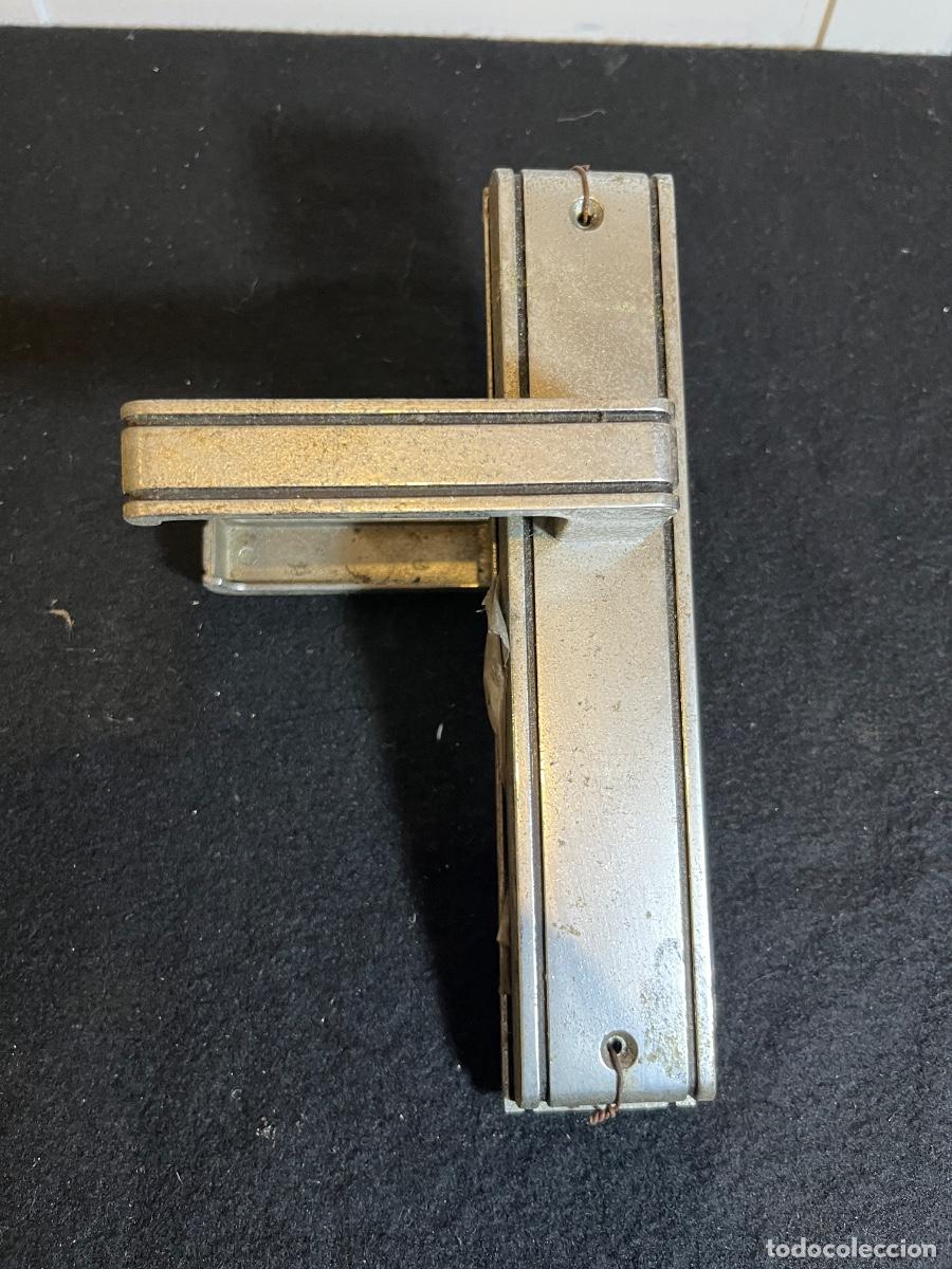 Antiquit&auml;ten: Juego Manillas Puerta Vintage Cromadas Mid Century Racionalista A&ntilde;os 60 70 construcci&oacute;n decoracion o