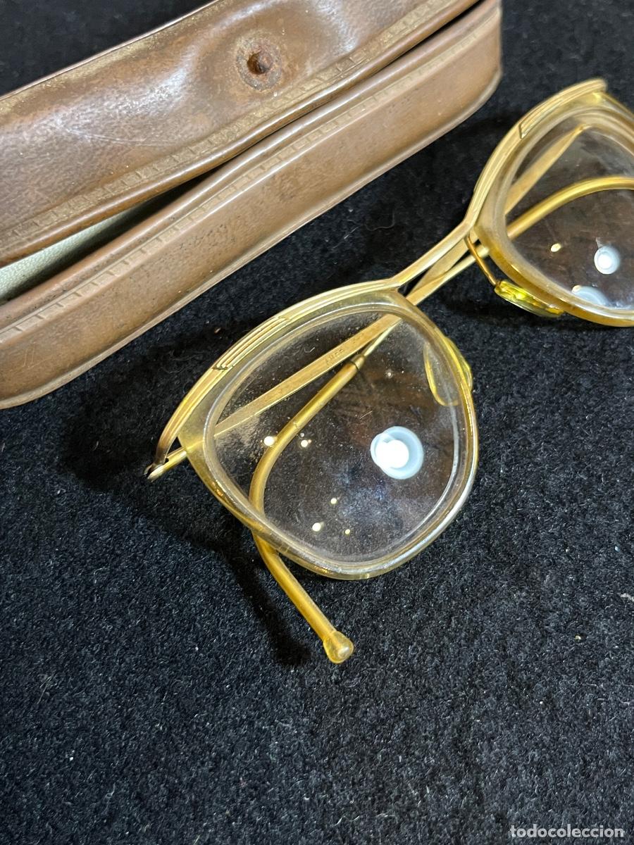Antig&uuml;edades: Gafas Vintage AMOR France Chapadas Oro A&ntilde;os 50 Con Estuche Original