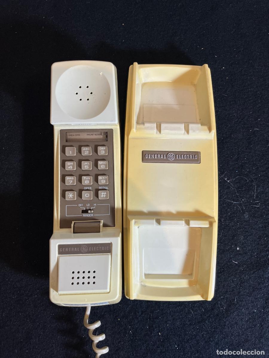Telefones: Tel&eacute;fono General Electric 2-9100L vintage a&ntilde;os 80 beige tel&eacute;fono g&oacute;ndola retro Made in Singapore