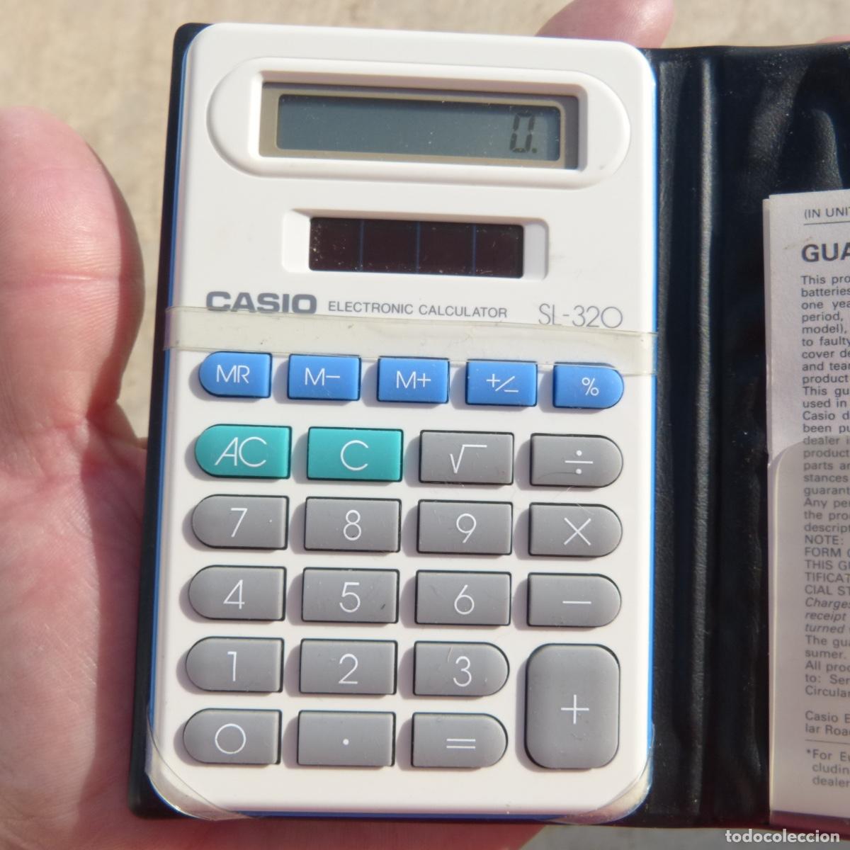 Antig&uuml;edades: Calculadora electronica solar, casio sl-320. Funciona correctamente. - Foto 2