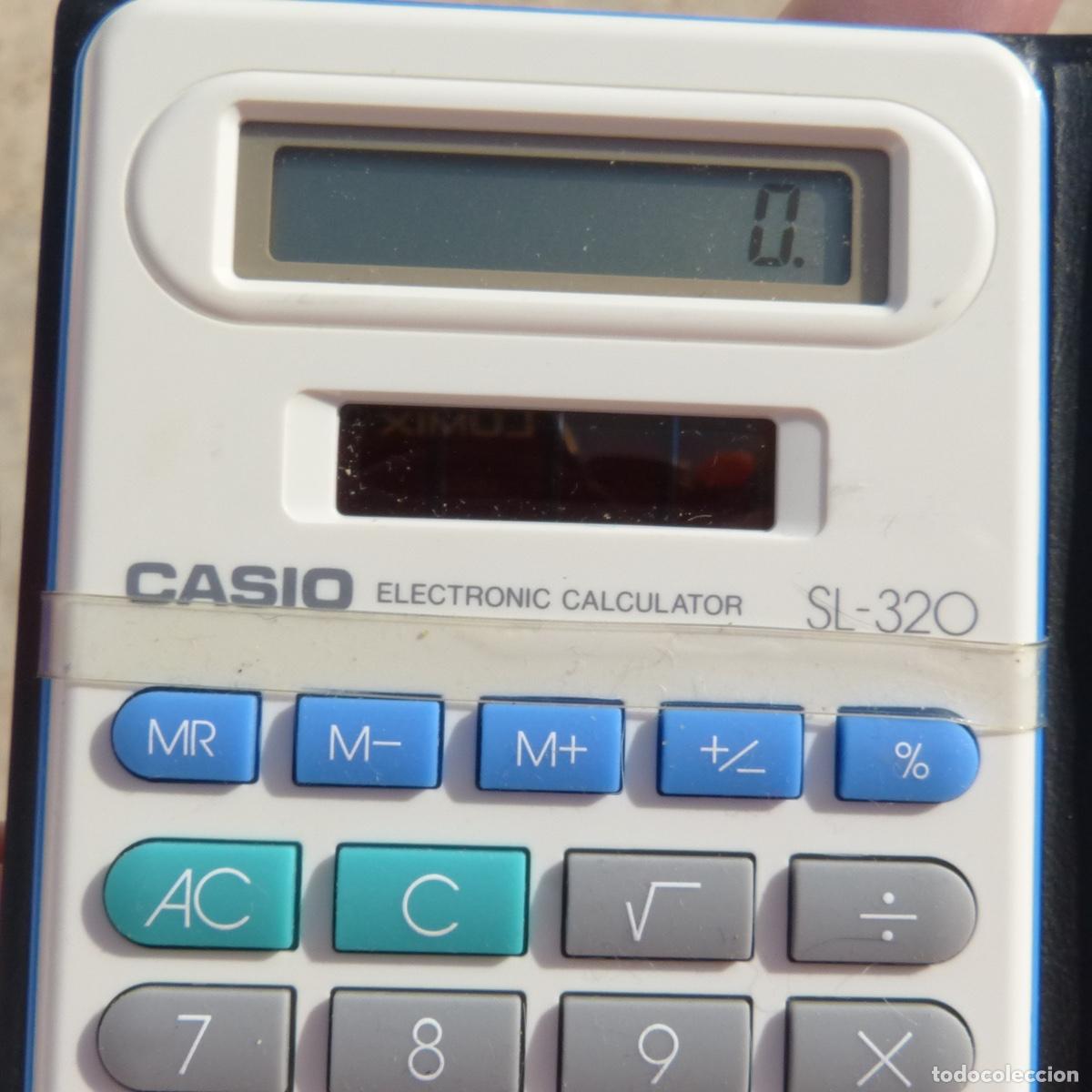 Antig&uuml;edades: Calculadora electronica solar, casio sl-320. Funciona correctamente. - Foto 3
