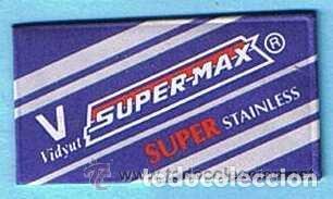 Antig&uuml;edades: HOJA DE AFEITAR. SUPER MAX. SUPER STAINLESS. ENGLAND.