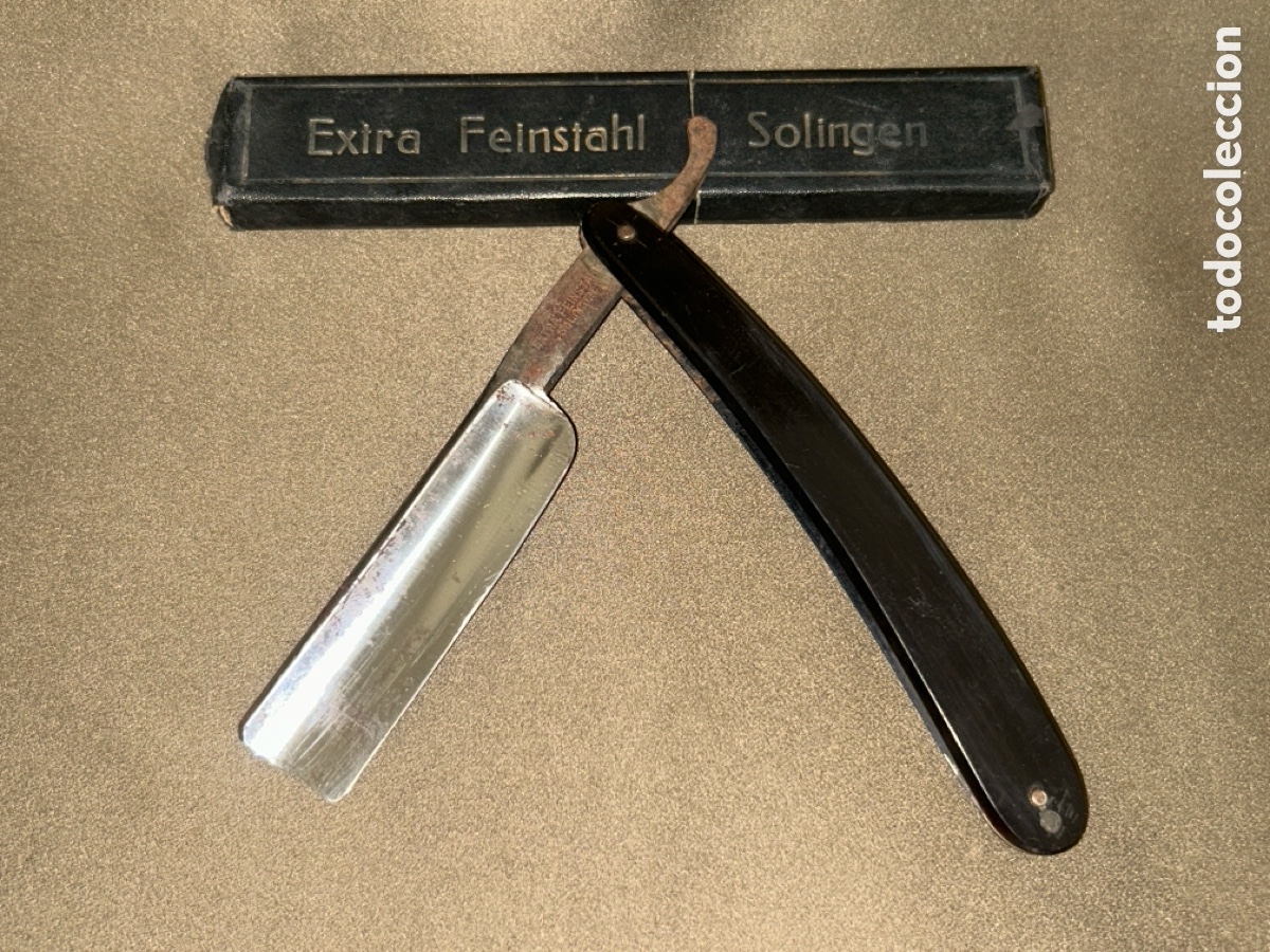 Antiquit&auml;ten: NAVAJA DE AFEITAR EXTRA FEINSTAHL SOLINGEN, 2&rsquo;5 CM *VER FOTOS*