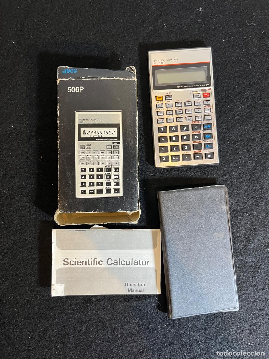 Antig&uuml;edades: Calculadora cient&iacute;fica Sharp EL-506P vintage 1984 Jap&oacute;n completa caja manual funda