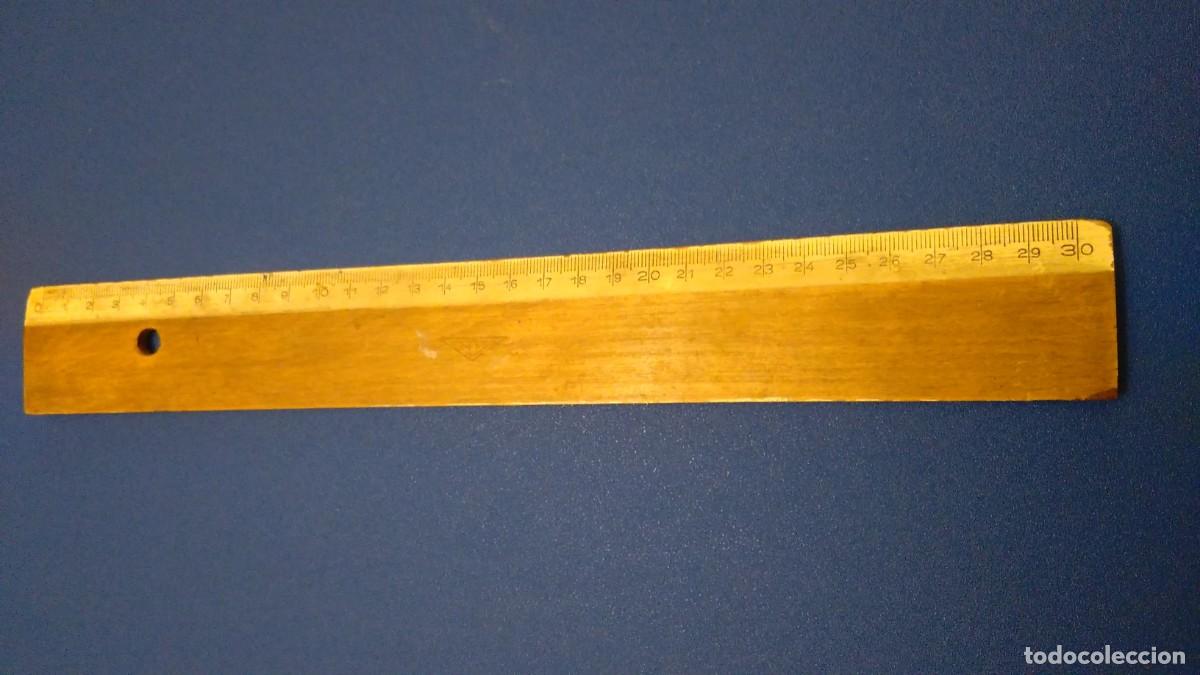 Antig&uuml;edades: REGLA DE MADERA DE 30 CM DE LOS A&Ntilde;OS 40 - Foto 7