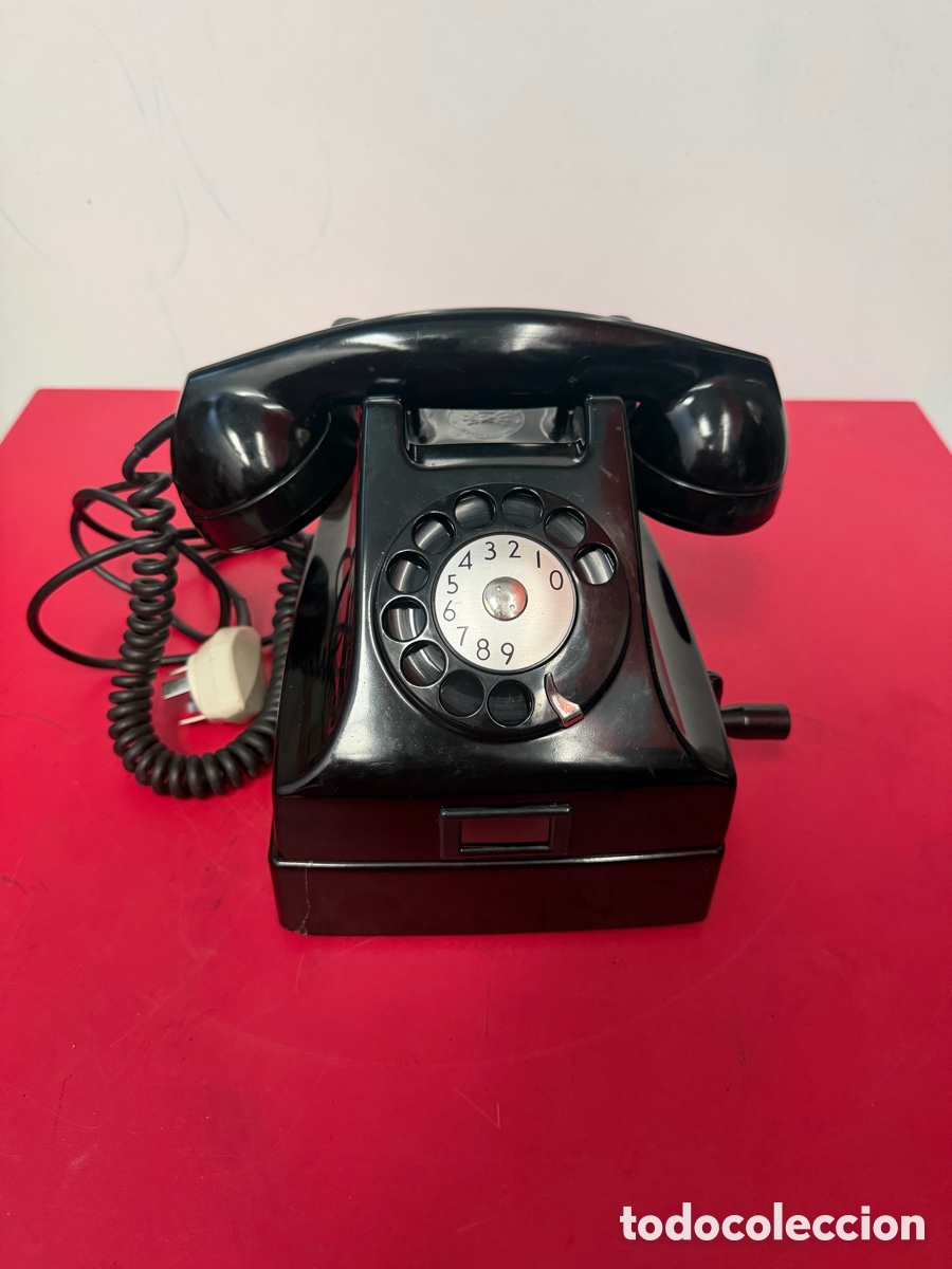 Tel&eacute;fonos: Tel&eacute;fono antiguo TELEVERKSTAD negro