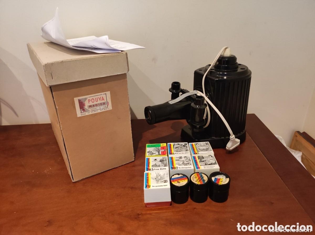 Antiques: Linterna Magica Pouva mas 10 pel&iacute;culas - Cine antiguo - Magic Lantern a&ntilde;os 50 en su caja como nueva