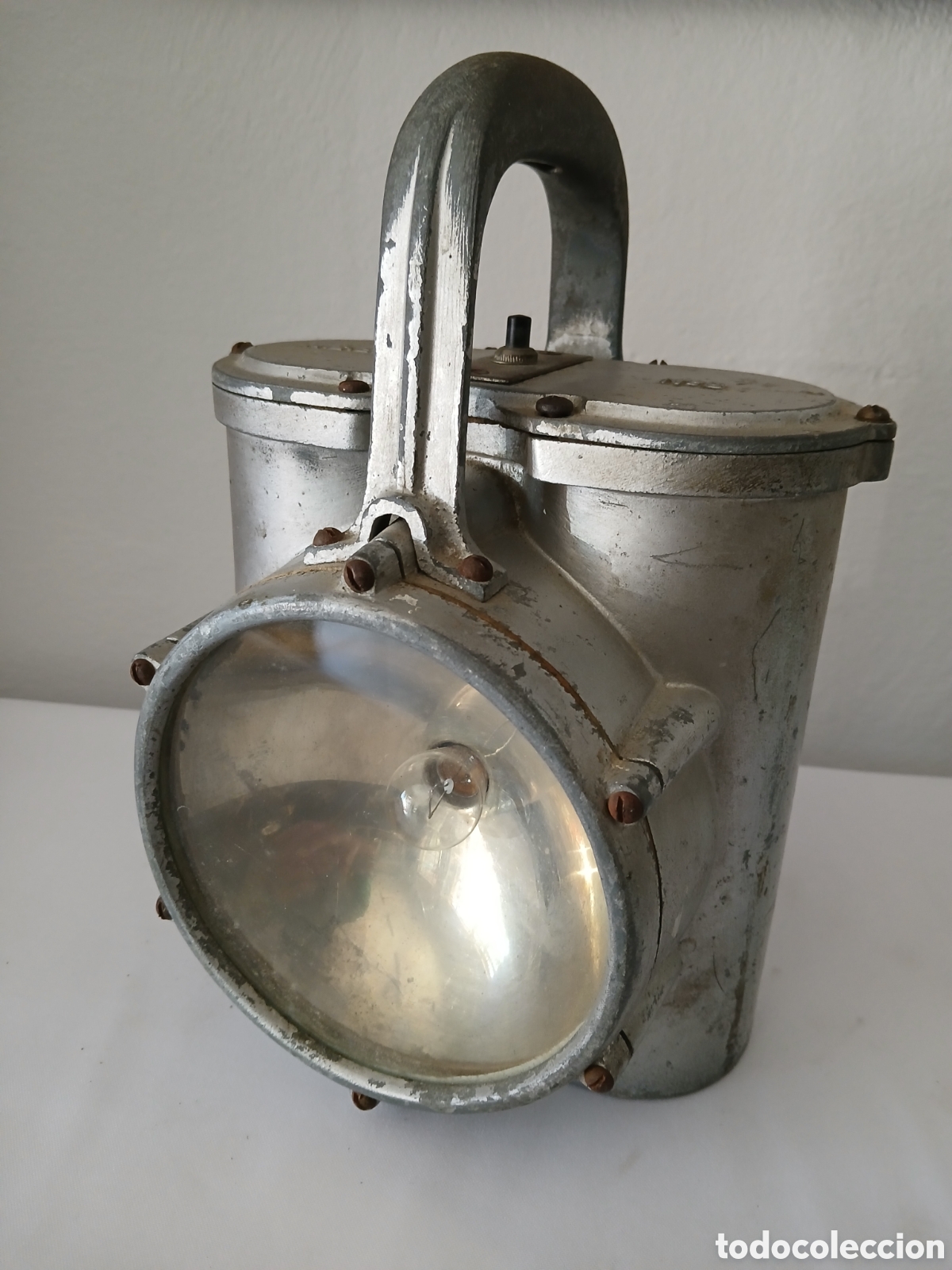 Antig&uuml;edades: ANTIGUA LINTERNA INDUSTRIAL MARCA ESPA&Ntilde;OLA AEESA N&deg;6