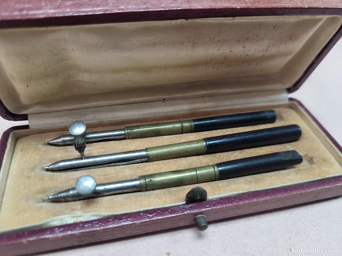 Antig&uuml;edades: ANTIGUO ESTUCHE COMPAS DIBUJO DELINEANTE