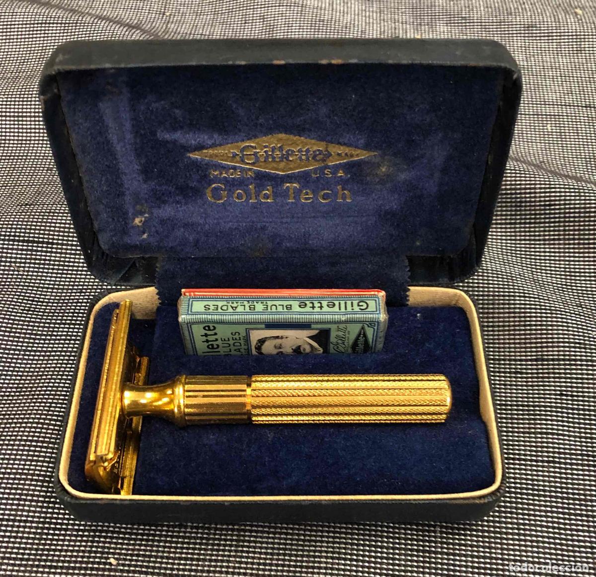 Antig&uuml;edades: MAQUINA AFEITAR BETER GILLETTE GOLD TECH MADE IN USA. EN ESTUCHE ORIGINAL