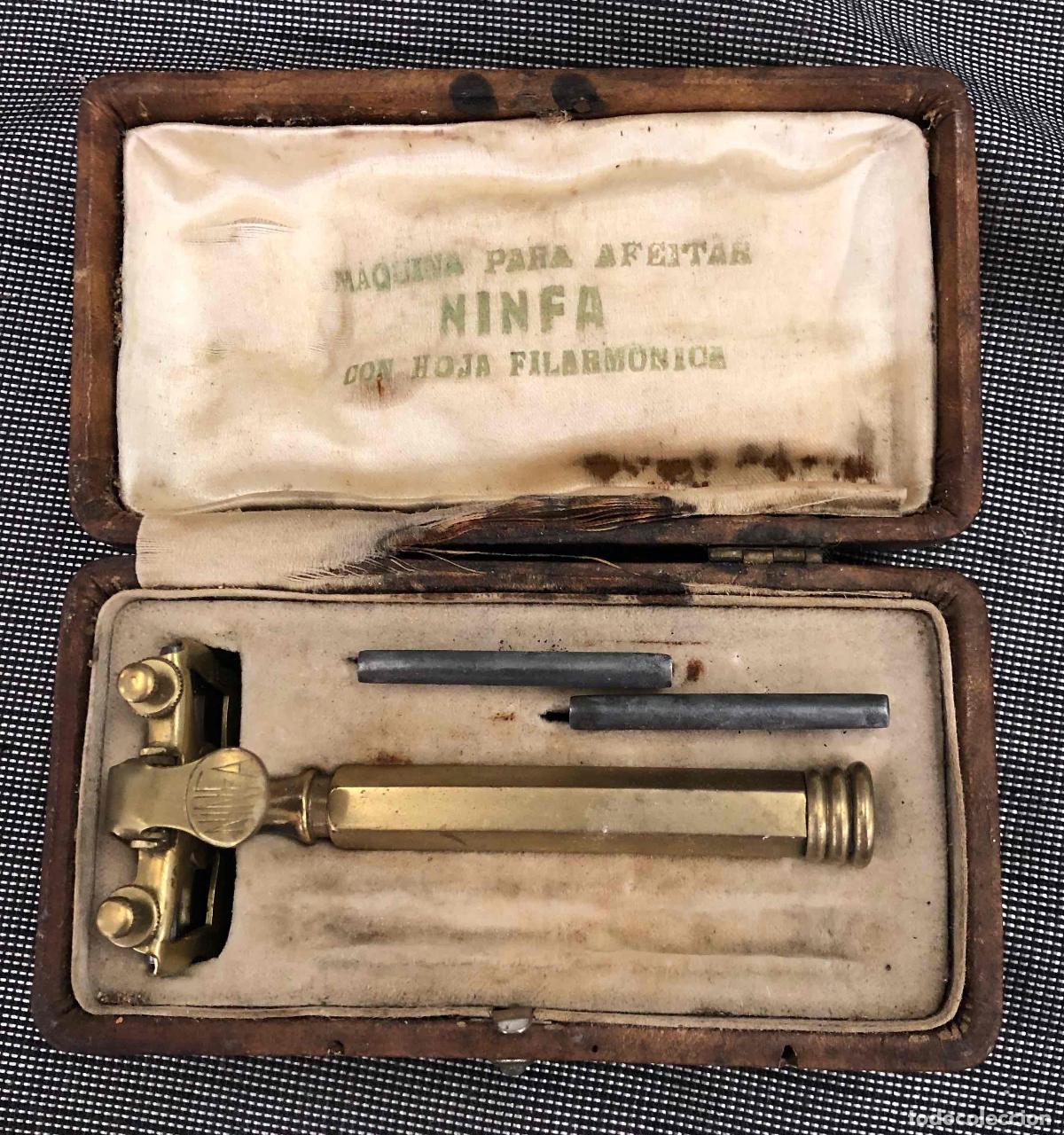 Antig&uuml;edades: MAQUINA PARA AFEITAR NINFA CON HOJA FILARMONICA. EN ESTUCHE ORIGINAL