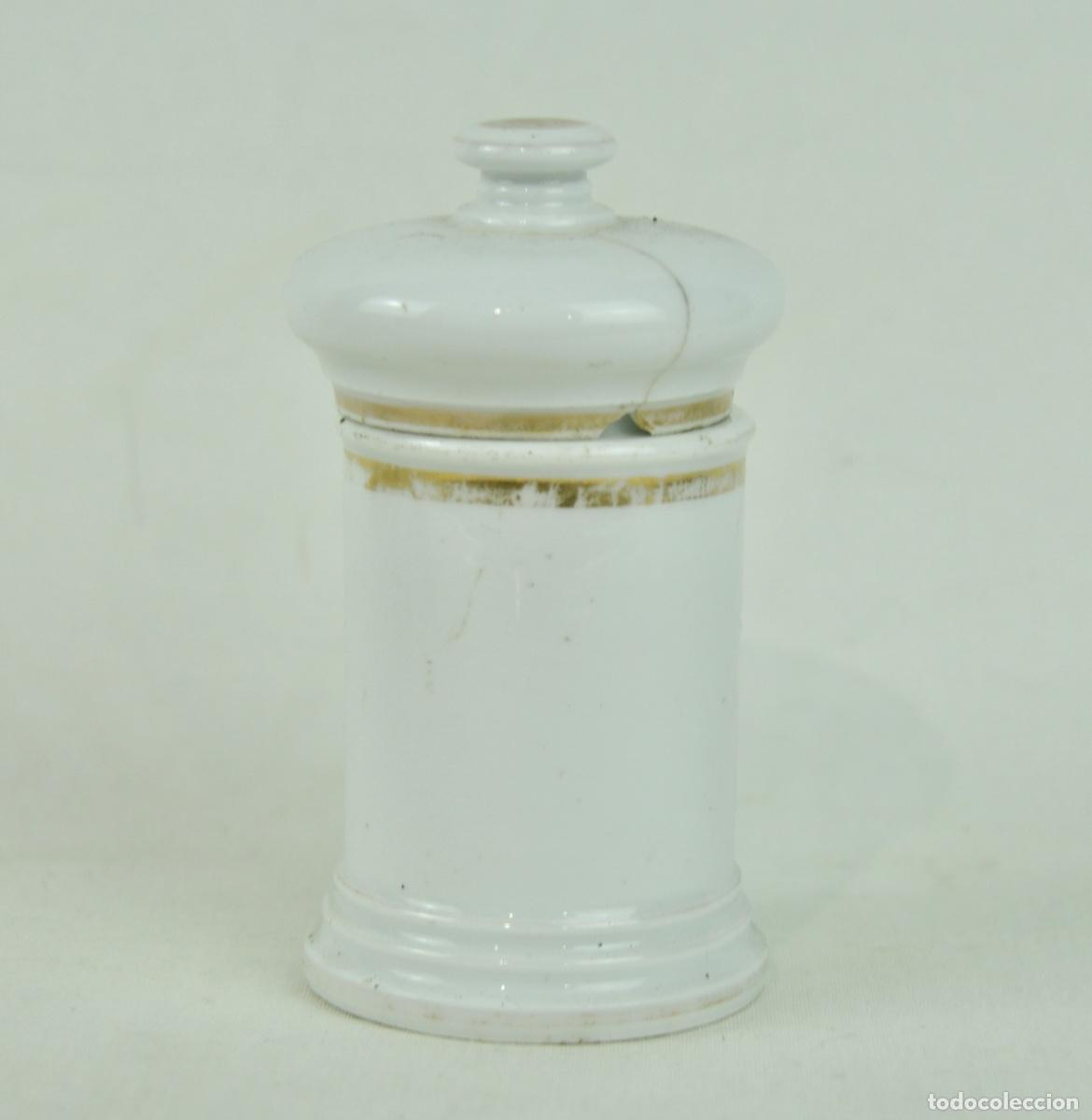 Antig&uuml;edades: Peque&ntilde;o bote de farmacia en porcelana