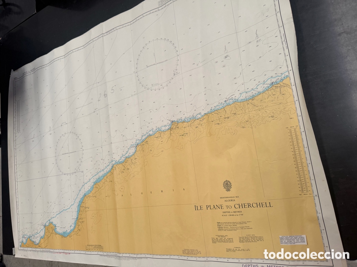 Antig&uuml;edades: Carta N&aacute;utica Admiralty 1909 - Argel
