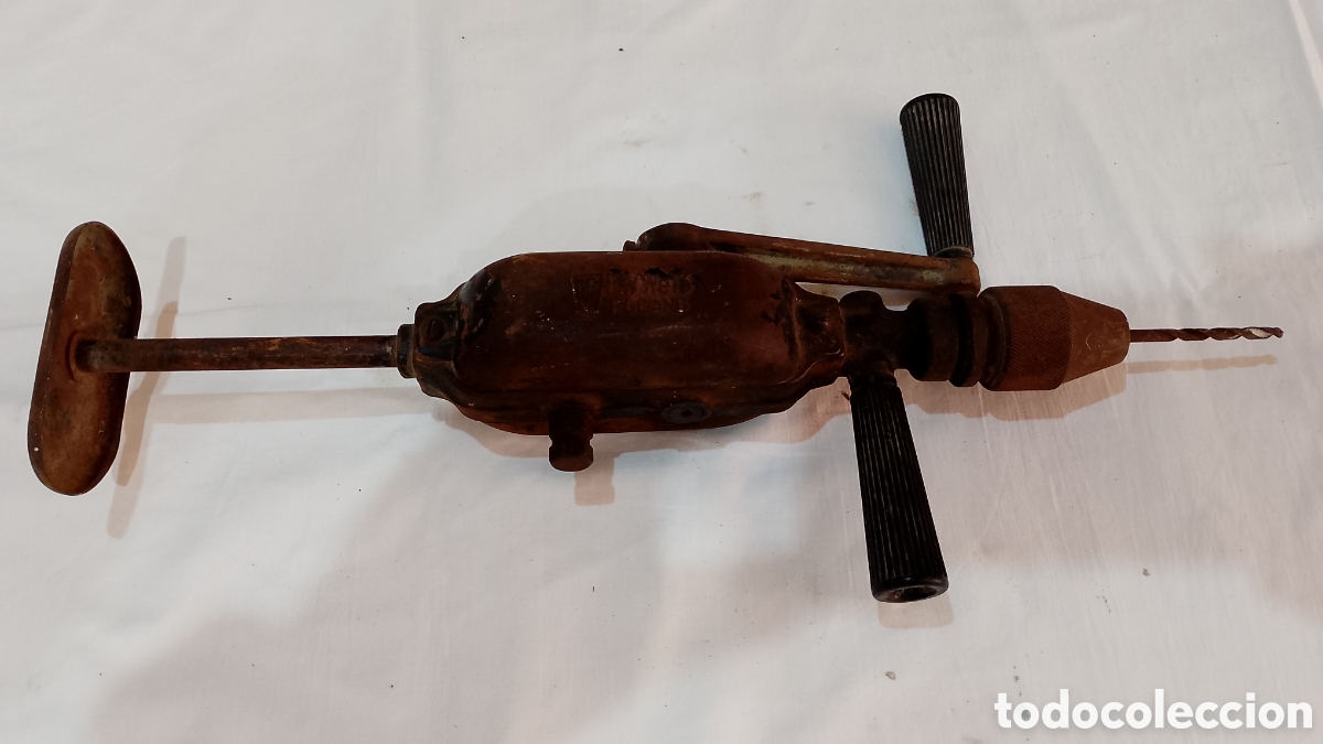 Antig&uuml;edades: Antiguo taladro manual de colecci&oacute;n (funciona)
