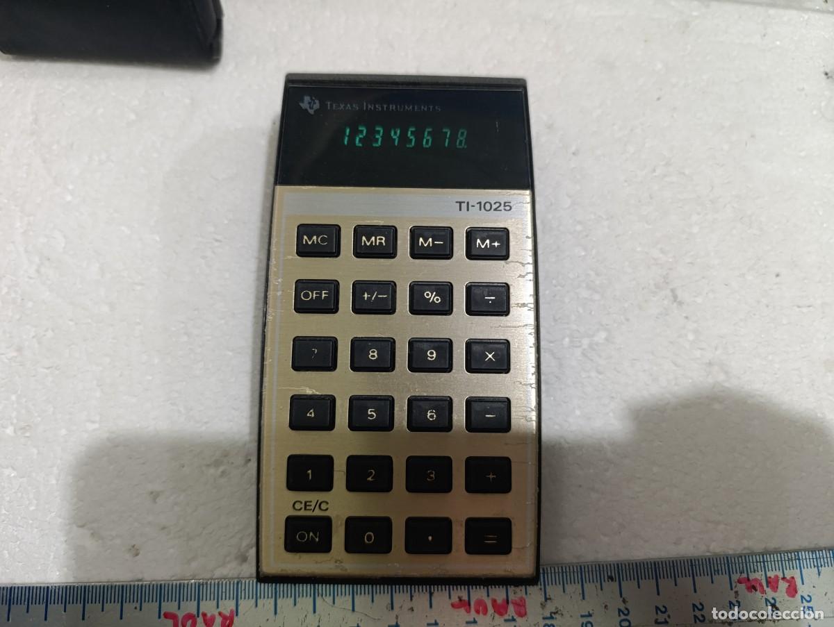 Antig&uuml;edades: CALCULADORA TEXAS INSTRUMENTAL TI-1025 CON FUNDA - FUNCIONA - TIENE ALGUN RALLON