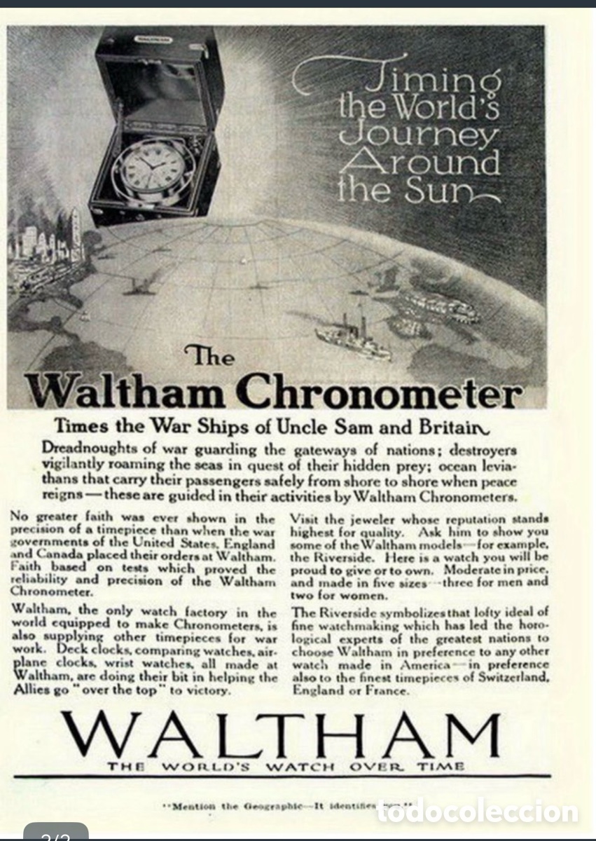 Antig&uuml;edades: Cronometro marino Waltman de la US Navy numerada - Foto 2