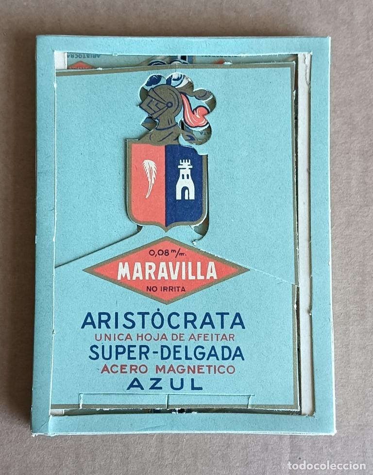 Antiquit&eacute;s: 100 hojas de afeitar MARAVILLA a arist&oacute;crata &uacute;nica hoja de afeitar s&uacute;per delgada acero magn&eacute;tico azu