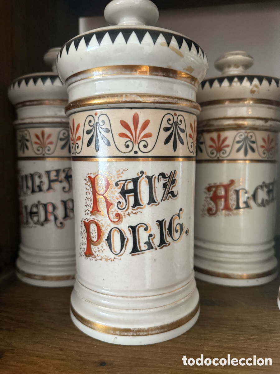 Antig&uuml;edades: Colecci&oacute;n antigua 34 tarros de farmacia/albarelos