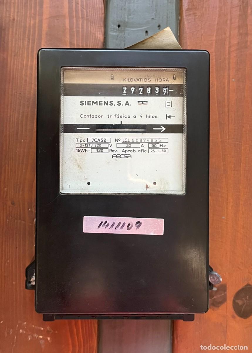 Antig&uuml;edades: ANTIGUO CONTADOR DE LUZ TRIF&Aacute;SICO SIEMENS