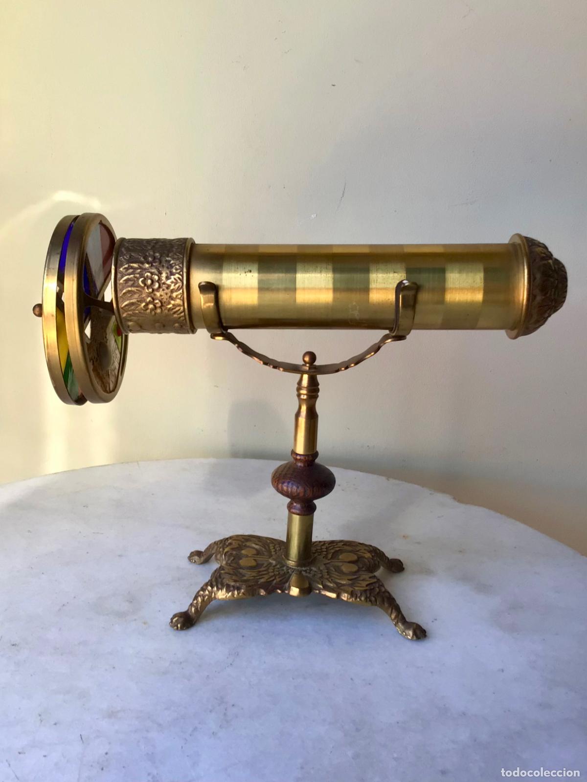 Antig&uuml;edades: MARAVILLOSO CALEIDOSCOPIO EN BRONCE - LATON Y CRISTAL - FUNCIONA