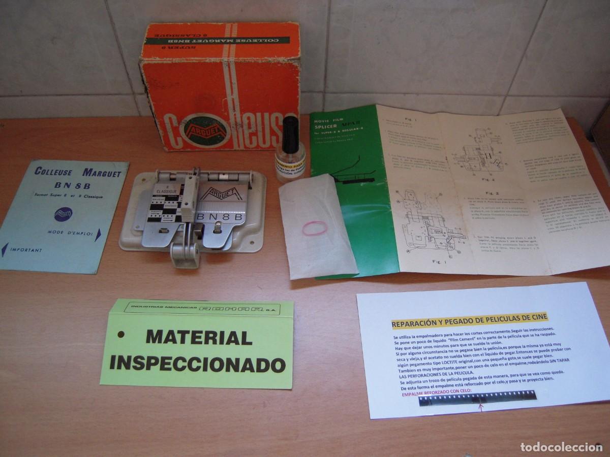 Antig&uuml;edades: Empalmadora MARGUET para peliculas de cine de 8mm y Super8 + instrucciones y pegamento