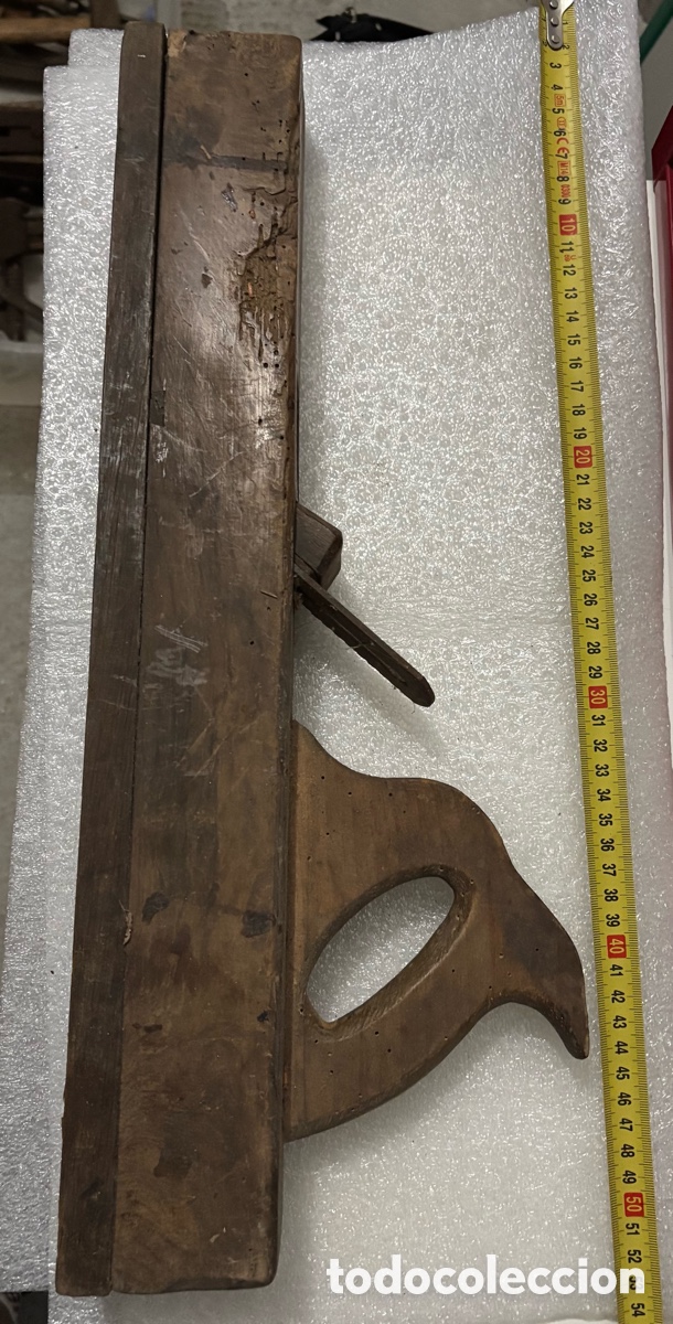 Antig&uuml;edades: Garlopa de madera para carpinter&iacute;a S.XX 50cm - Foto 2