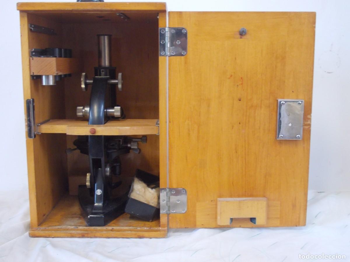 Antig&uuml;edades: ANTIGUO MICROSCOPIO CARL ZEISS JENA CON SU CAJA MODELO NUMERO 213351