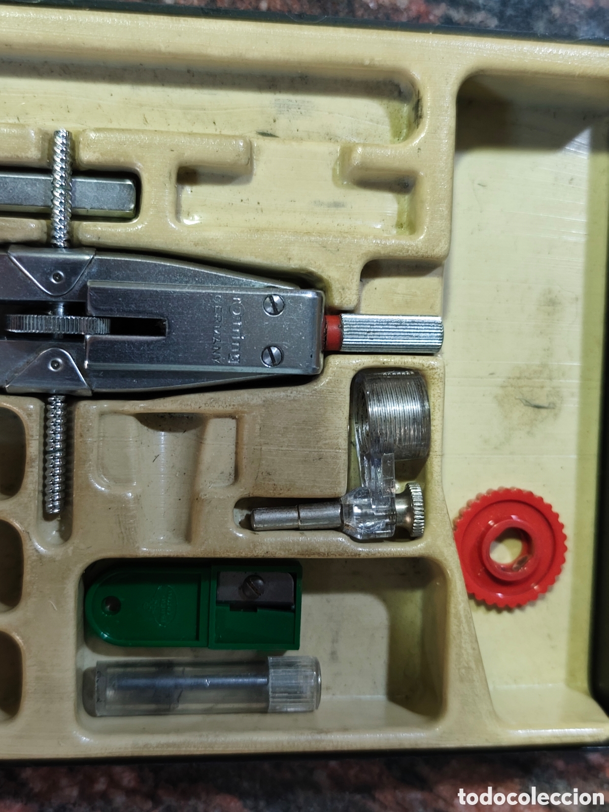Antig&uuml;edades: Estuche Rotring antiguo compas precisi&oacute;n con accesorios - Foto 3