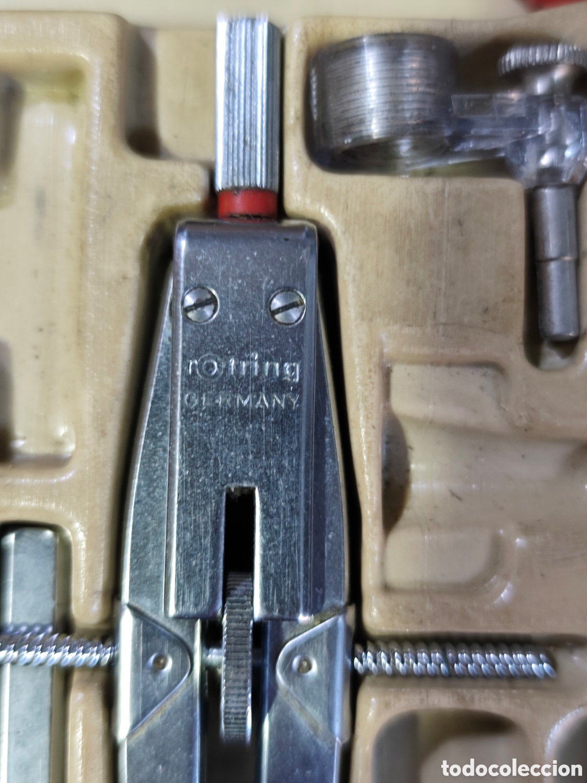 Antig&uuml;edades: Estuche Rotring antiguo compas precisi&oacute;n con accesorios - Foto 4