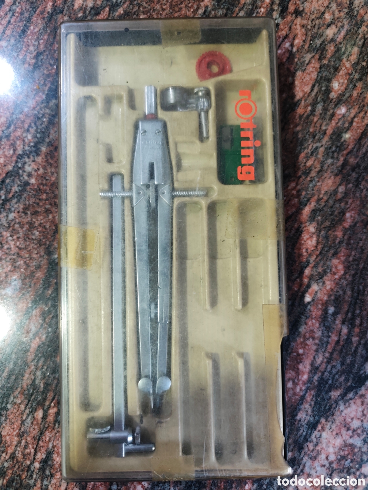 Antig&uuml;edades: Estuche Rotring antiguo compas precisi&oacute;n con accesorios