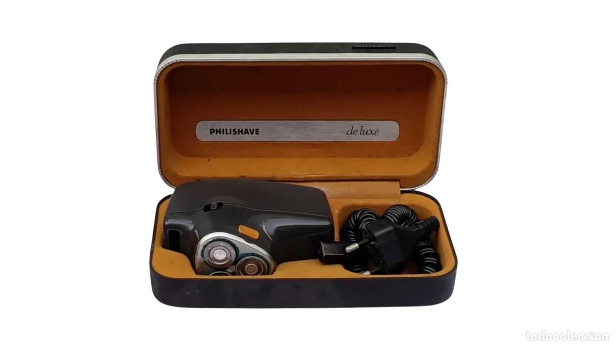 Antiquit&eacute;s: M&aacute;quina de Afeitar El&eacute;ctrica Antigua Philishave Deluxe - A&ntilde;os 70 en su Caja Original