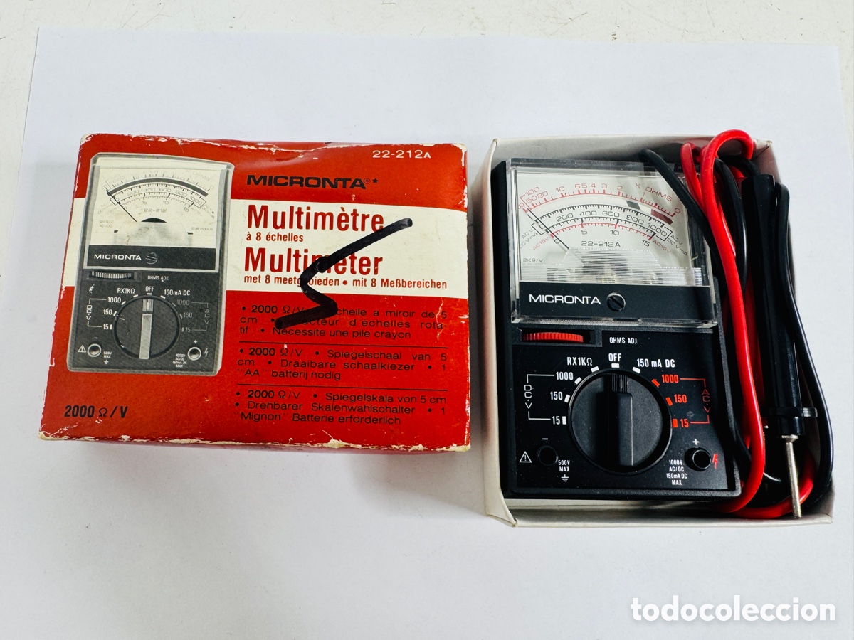 Antig&uuml;edades: Vintage Analog Micronta 8 Range Multitester Multimeter No. 22-212 2000 OHMS/Volt
