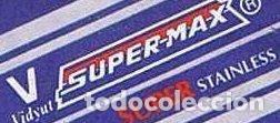 Antiquit&eacute;s: HOJA DE AFEITAR. SUPER MAX. SUPER STAINLESS. ENGLAND.