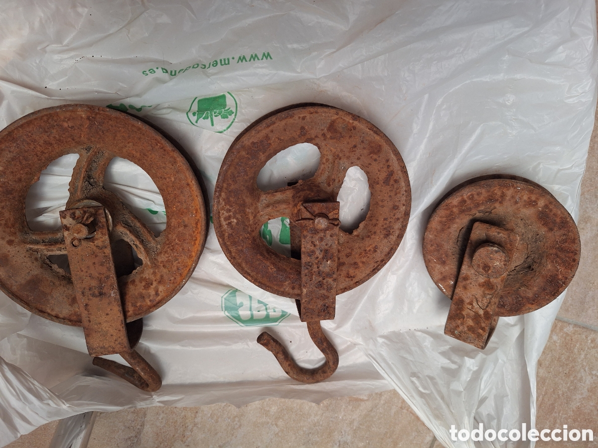 Antig&uuml;edades: Lote de poleas hierro forjado. - Foto 5